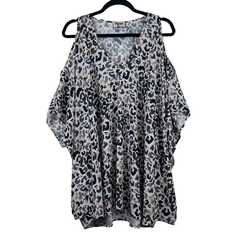 Show Me Your Mumu Oversized Animal Print Poncho Cover Up Small Beach Summer